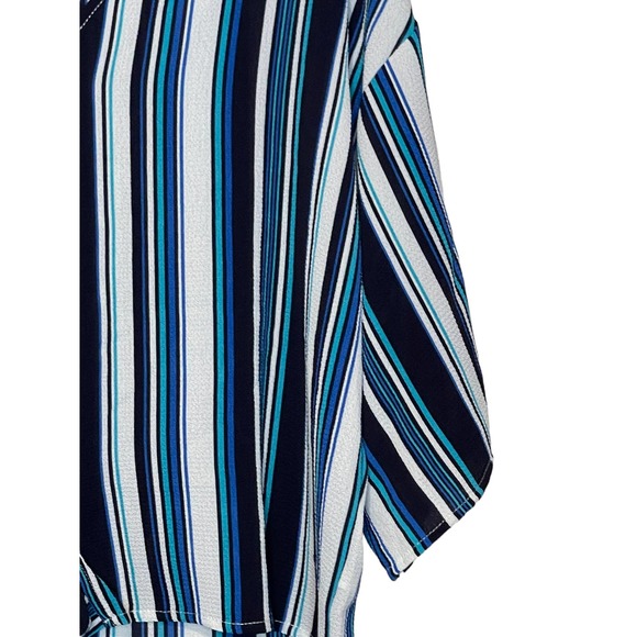 Hyped Unicorn Women Stripe‎ Tie Front V-Neck Top Hi-Lo Dolman Sleeve Small NWT - Picture 4 of 8